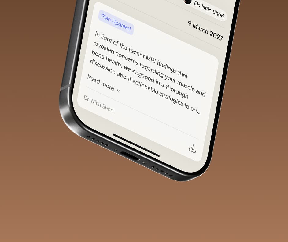 A personalised monitoring plan update in the CoreVitals app