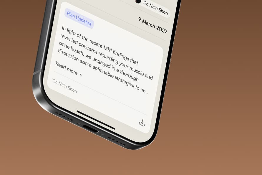 A personalised monitoring plan update in the CoreVitals app